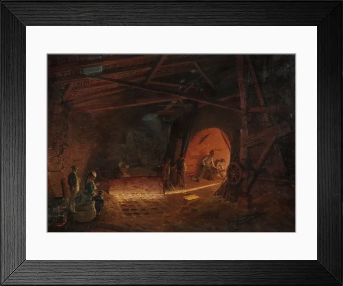 Framed Print : The blast furnace, 1873. Creator: Vilhelm Wallander Framed Print : The blast furnace, 1873. Creator: Vilhelm Wallander