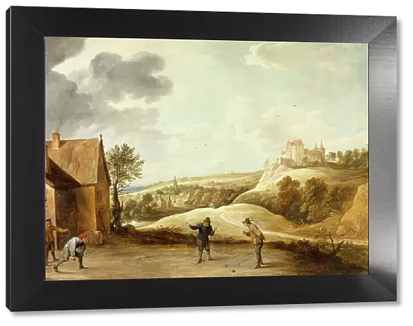 Landscape with Peasants Playing Bowls Outside an Inn, c1660. Creator: David Teniers II