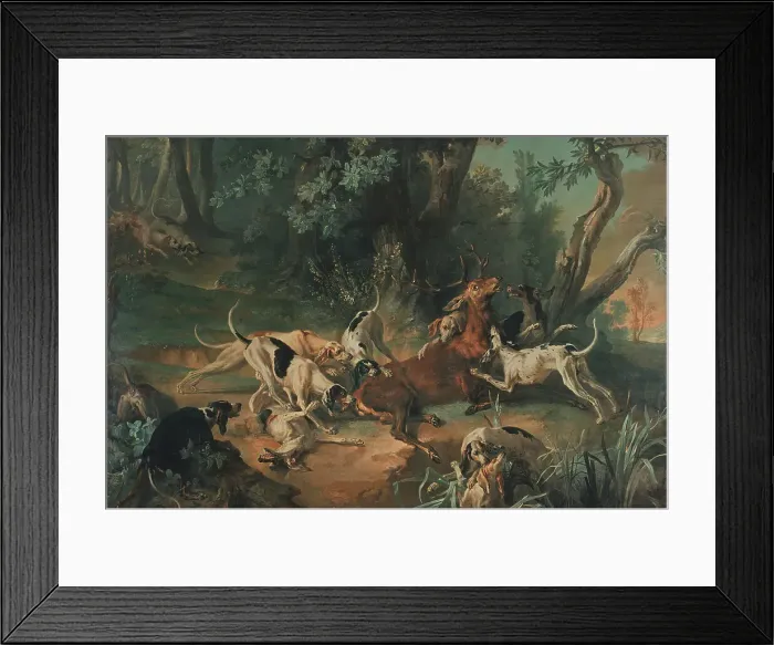 Framed Print : Stag Hunt, 1723. Creator: Jean-Baptiste Oudry Framed Print : Stag Hunt, 1723. Creator: Jean-Baptiste Oudry