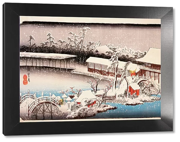 View of Kameido Tenmangu Shrine in Snow, c1832-38. Creator: Ando Hiroshige