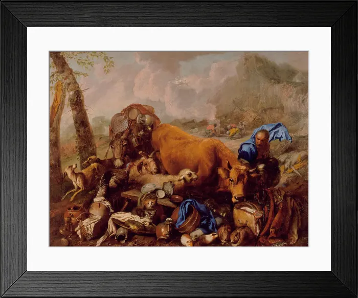 Framed Print : Noah's Sacrifice after the Deluge, between 1650 and 1655. Creator: Giovanni Benedetto Castiglione Framed Print : Noah's Sacrifice after the Deluge, between 1650 and 1655. Creator: Giovanni Benedetto Castiglione