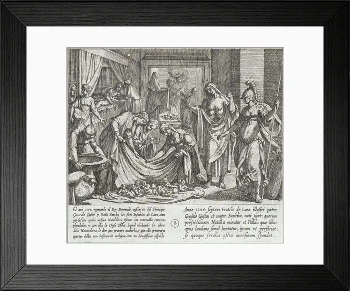 Framed Print : Pallas Praises Nature at the Birth of the Infantes, Promising to Protect Them from Evil, 1612. Creator: Antonio Tempesta Framed Print : Pallas Praises Nature at the Birth of the Infantes, Promising to Protect Them from Evil, 1612. Creator: Antonio Tempesta
