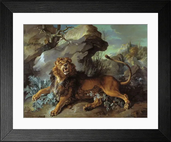 Framed Print : The Lion and the Fly, 1732. Creator: Jean-Baptiste Oudry Framed Print : The Lion and the Fly, 1732. Creator: Jean-Baptiste Oudry