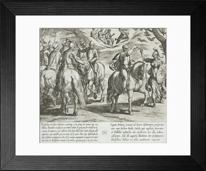 Framed Print : Nuño Salido, Tutor of the Infantes, Sees Evil Omens for Them in this War, 1612. Creator: Antonio Tempesta Framed Print : Nuño Salido, Tutor of the Infantes, Sees Evil Omens for Them in this War, 1612. Creator: Antonio Tempesta