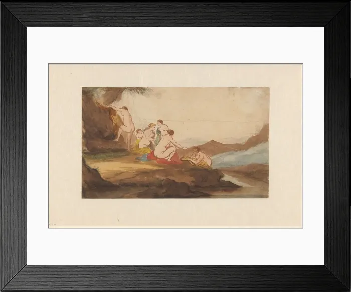 Framed Print : Women Bathing in a Landscape, 1617-1669. Creator: Dirck van der Lisse Framed Print : Women Bathing in a Landscape, 1617-1669. Creator: Dirck van der Lisse