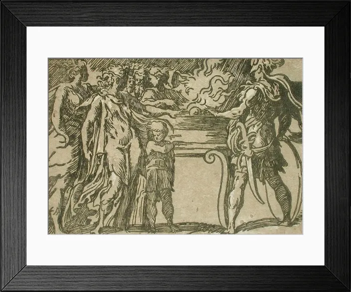 Framed Print : The Sacrifice, c1530s / 1540s. Creators: Antonio da Trento, Parmigianino, Niccolo Vicentino, Andrea Andreani Framed Print : The Sacrifice, c1530s / 1540s. Creators: Antonio da Trento, Parmigianino, Niccolo Vicentino, Andrea Andreani