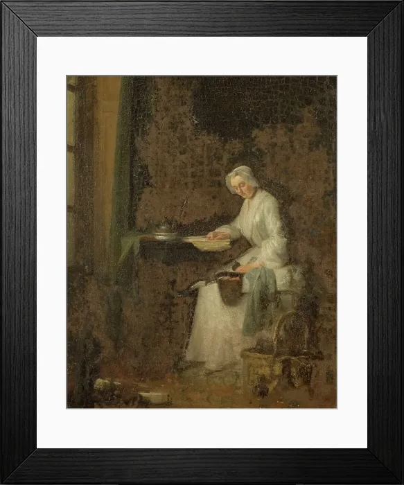 Framed Print : The Housekeeper, mid-late 18th century. Creator: Jean-Simeon Chardin Framed Print : The Housekeeper, mid-late 18th century. Creator: Jean-Simeon Chardin
