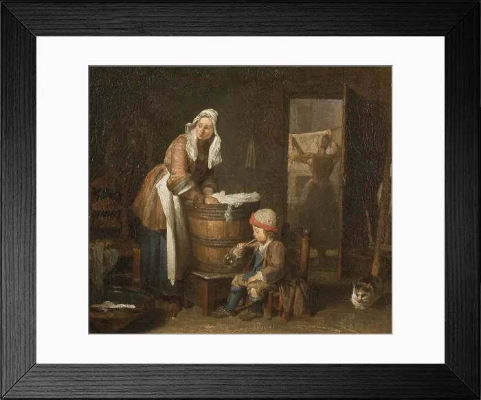 Framed Print : The Washerwoman, mid-late 18th century. Creator: Jean-Simeon Chardin Framed Print : The Washerwoman, mid-late 18th century. Creator: Jean-Simeon Chardin