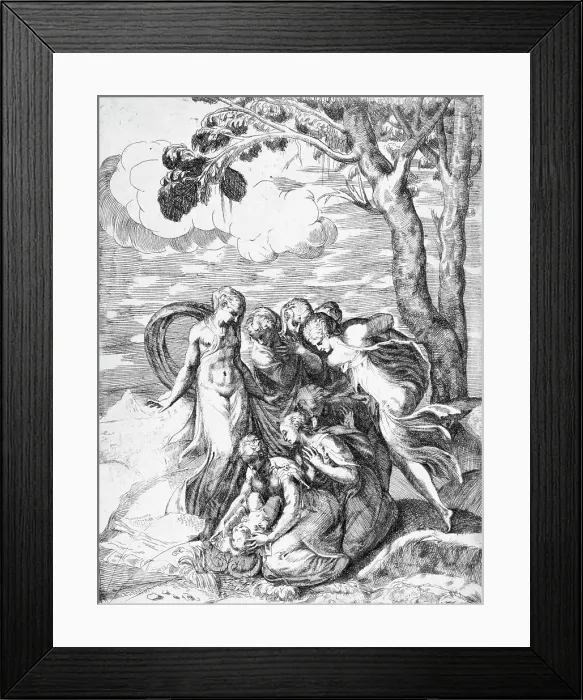 Framed Print : The Finding of Moses, between 1515 and 1573. Creators: Battista del Moro, Andrea Schiavone Framed Print : The Finding of Moses, between 1515 and 1573. Creators: Battista del Moro, Andrea Schiavone