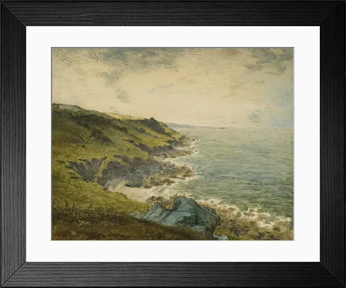 Framed Print : The Coast at Gréville, mid-late 19th century. Creator: Jean Francois Millet Framed Print : The Coast at Gréville, mid-late 19th century. Creator: Jean Francois Millet