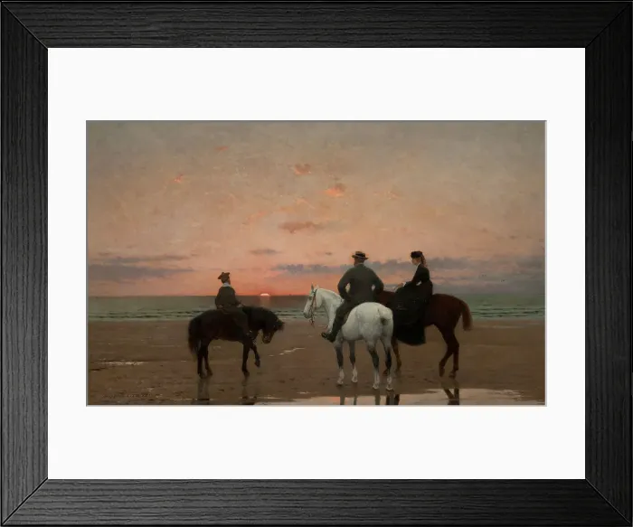 Framed Print : Three Riders at the Sea, 1882. Creator: Jean-Maxime Claude Framed Print : Three Riders at the Sea, 1882. Creator: Jean-Maxime Claude