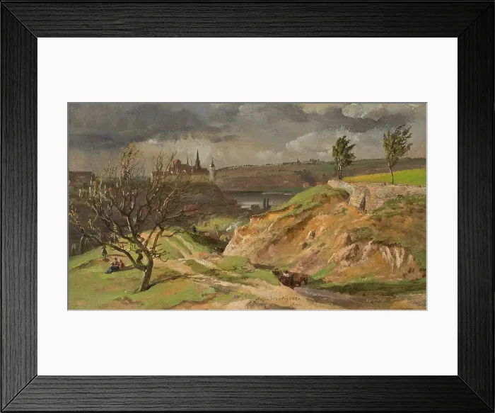 Framed Print : View of Meissen.Study, 1828. Creator: Johan Christian Dahl Framed Print : View of Meissen.Study, 1828. Creator: Johan Christian Dahl