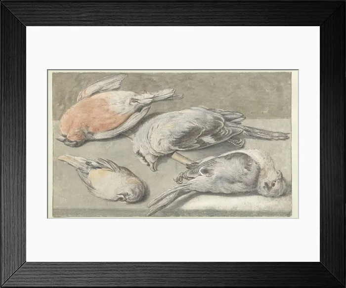 Framed Print : Still Life with Four Dead Birds, c.1640-c.1652. Creator: Elias Vonck Framed Print : Still Life with Four Dead Birds, c.1640-c.1652. Creator: Elias Vonck