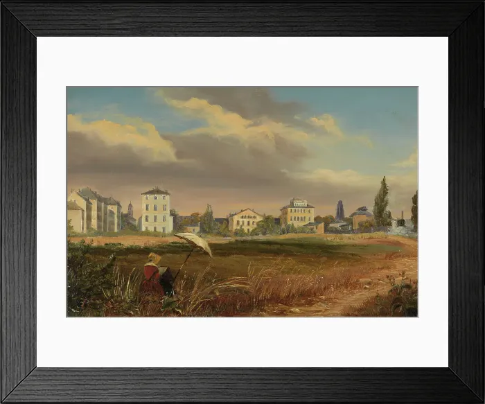 Framed Print : Plein Air Painter at the Outskirts of the City, c.1840. Creator: Eugen Friedrich Peipers Framed Print : Plein Air Painter at the Outskirts of the City, c.1840. Creator: Eugen Friedrich Peipers