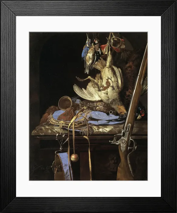 Framed Print : Still Life with Hunting Gear, 1664. Creator: Willem van Aelst Framed Print : Still Life with Hunting Gear, 1664. Creator: Willem van Aelst