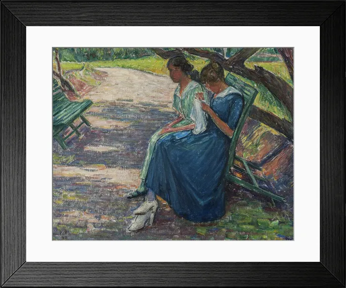 Framed Print : Siesta in the Garden, 1917. Creator: Karl Nordström Framed Print : Siesta in the Garden, 1917. Creator: Karl Nordström
