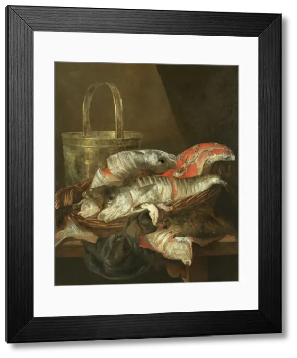 Framed Print : Still Life with Haddocks and Plaice. Creator: Abraham van Beyeren Framed Print : Still Life with Haddocks and Plaice. Creator: Abraham van Beyeren