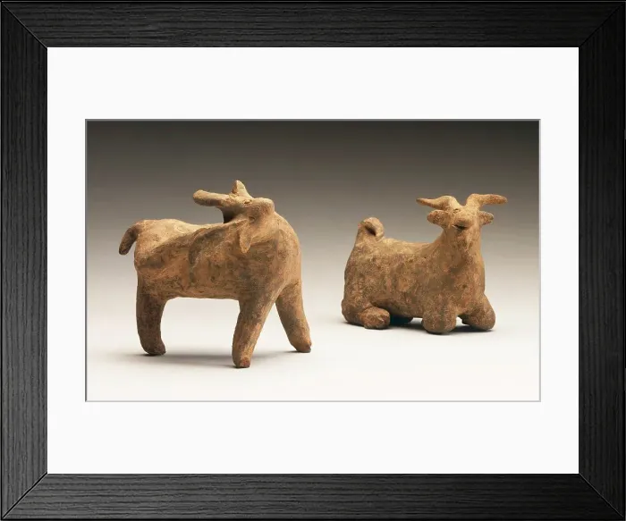 Framed Print : Funerary Sculpture of a Pair of Goats, between 386 and 534. Creator: Unknown Framed Print : Funerary Sculpture of a Pair of Goats, between 386 and 534. Creator: Unknown