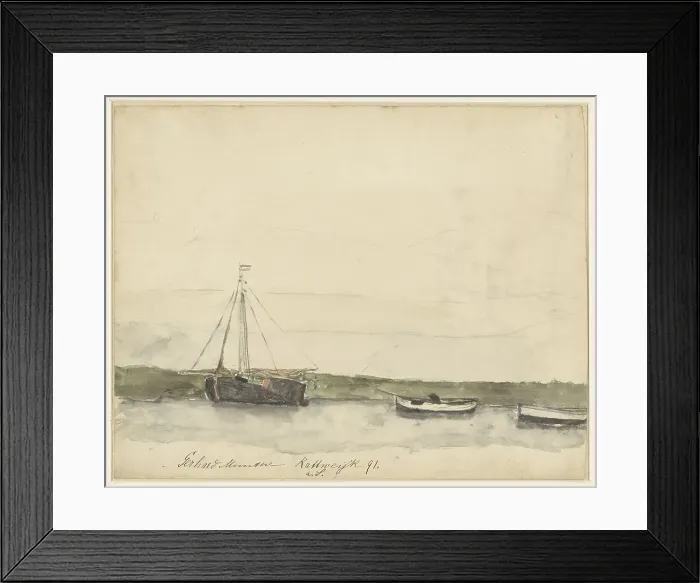 Framed Print : Ships in the port of Katwijk aan Zee, 1885-1927. Creator: Gerhard Munthe Framed Print : Ships in the port of Katwijk aan Zee, 1885-1927. Creator: Gerhard Munthe