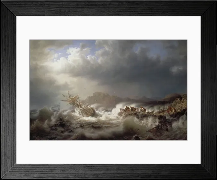 Framed Print : Shipwreck, 1853. Creators: Kilian Christoffer Zoll, Markus Larsson Framed Print : Shipwreck, 1853. Creators: Kilian Christoffer Zoll, Markus Larsson