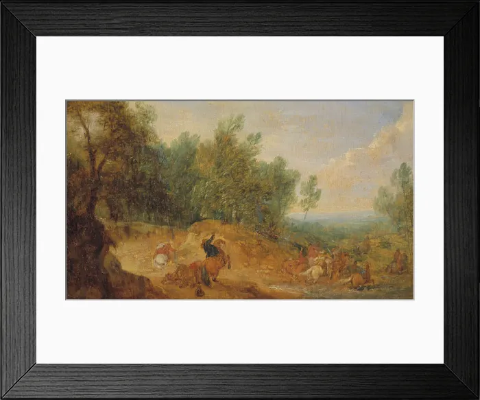 Framed Print : Riders attacked at a Ford. Creator: Adam Frans van der Meulen Framed Print : Riders attacked at a Ford. Creator: Adam Frans van der Meulen