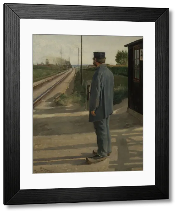 Framed Print : The Lineman, 1884. Creator: Laurits Andersen Ring Framed Print : The Lineman, 1884. Creator: Laurits Andersen Ring