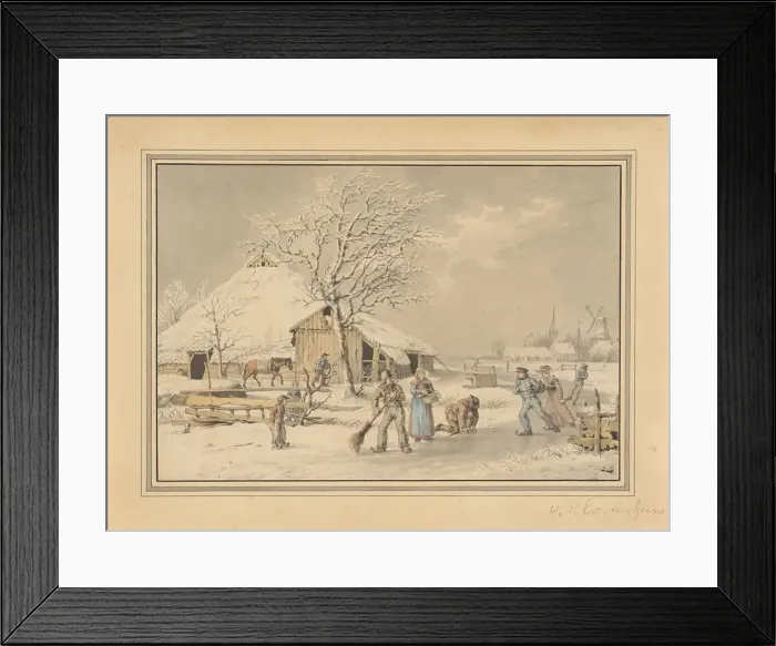 Framed Print : Winter landscape, 1794-1854. Creator: Haatje Peters Oosterhuts Framed Print : Winter landscape, 1794-1854. Creator: Haatje Peters Oosterhuts