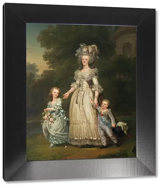 Queen Marie Antoinette of France and two of her Children Walking in The Park of Trianon, 1785. Creator: Adolf Ulric Wertmüller