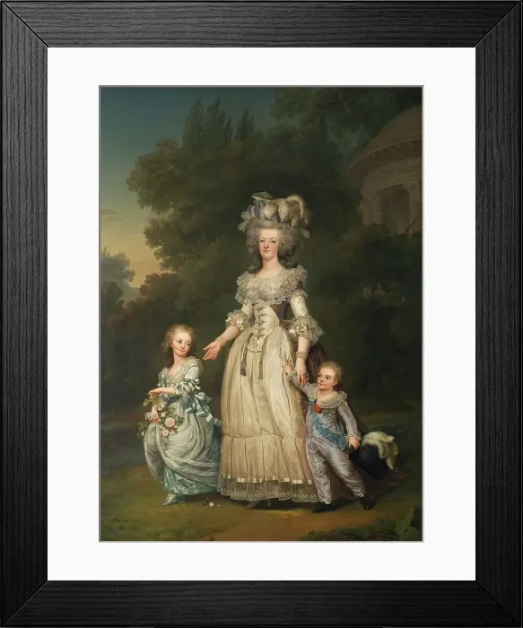 Framed Print : Queen Marie Antoinette of France and two of her Children Walking in The Park of Trianon, 1785. Creator: Adolf Ulric Wertmüller Framed Print : Queen Marie Antoinette of France and two of her Children Walking in The Park of Trianon, 1785. Creator: Adolf Ulric Wertmüller