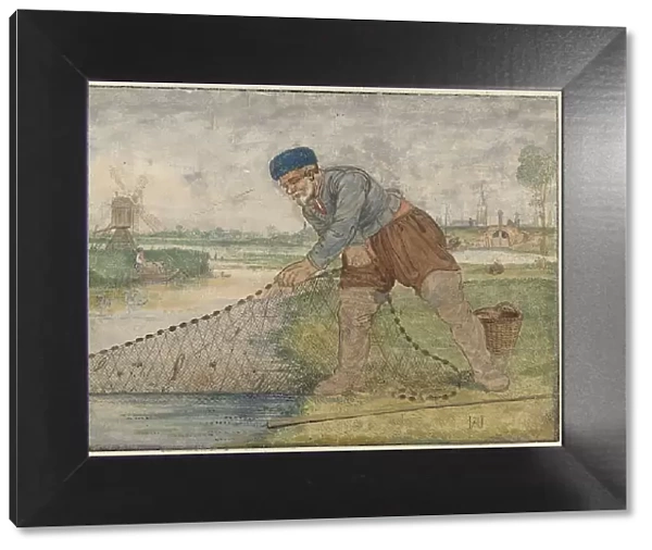 A Fisherman Hauling in his Net, c.1625-c.1630. Creator: Hendrick Avercamp