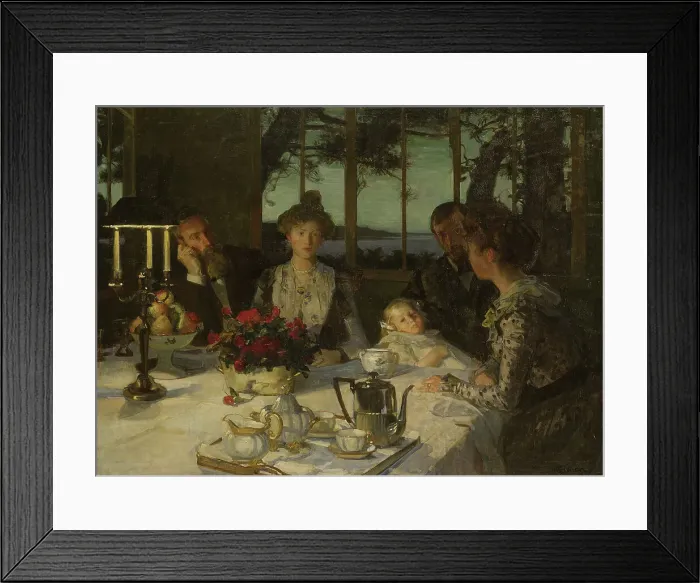 Framed Print : Talking in the Twilight, late 19th-early 20th century. Creator: Lucien Simon Framed Print : Talking in the Twilight, late 19th-early 20th century. Creator: Lucien Simon