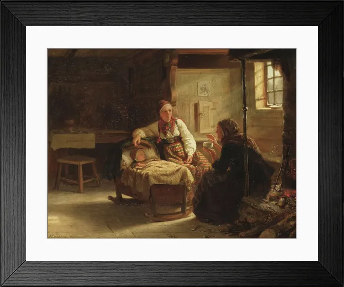 Framed Print : The Fortune-teller, 1857. Creator: Adolph Tidemand Framed Print : The Fortune-teller, 1857. Creator: Adolph Tidemand