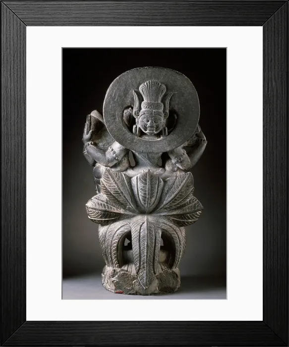 Framed Print : Vishnu and Shri Lakshmi on Garuda, 11th century. Creator: Unknown Framed Print : Vishnu and Shri Lakshmi on Garuda, 11th century. Creator: Unknown