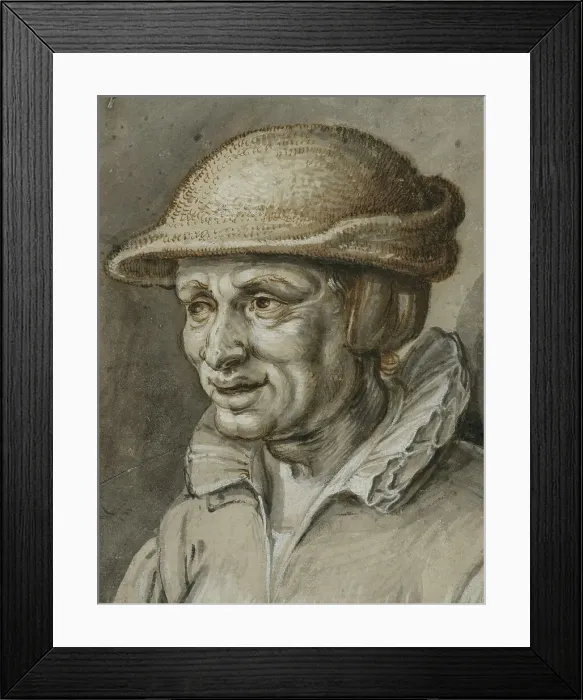 Framed Print : Portrait of an old woman in a leather cap, c17th century. Creator: Adriaen van de Venne Framed Print : Portrait of an old woman in a leather cap, c17th century. Creator: Adriaen van de Venne