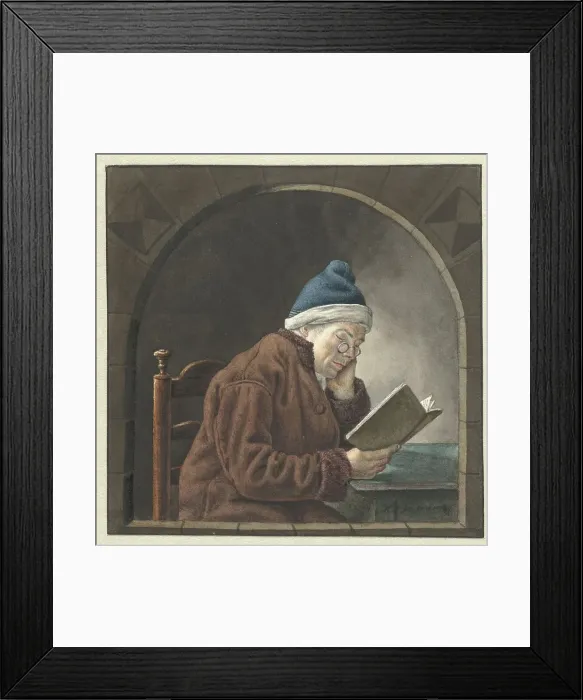 Framed Print : Reading man, 1786-1833. Creator: Hendrik Jan van Amerom Framed Print : Reading man, 1786-1833. Creator: Hendrik Jan van Amerom