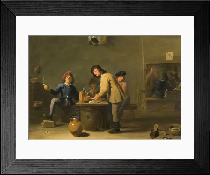 Framed Print : Tavern Scene with Pipe-smokers. Creator: Unknown Framed Print : Tavern Scene with Pipe-smokers. Creator: Unknown