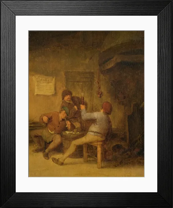 Framed Print : Peasants Drinking and Smoking, 1643. Creator: Adriaen van Ostade Framed Print : Peasants Drinking and Smoking, 1643. Creator: Adriaen van Ostade