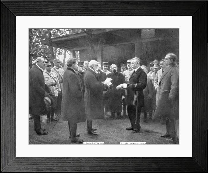 Framed Print : President of the Portuguese Republic on the front; On October 18, 1917, Mr. Machado... 1917. Creator: Unknown Framed Print : President of the Portuguese Republic on the front; On October 18, 1917, Mr. Machado... 1917. Creator: Unknown