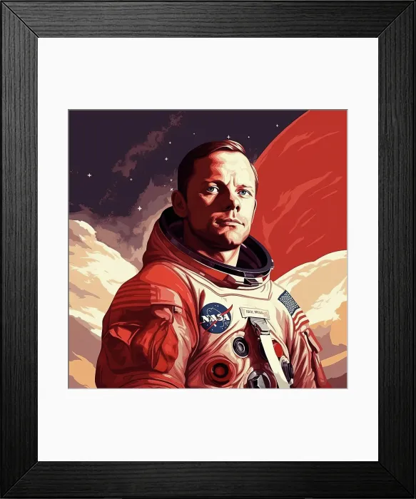 Framed Print : AI IMAGE - Portrait of Neil Armstrong, 1960s, (2023). Creator: Heritage Images Framed Print : AI IMAGE - Portrait of Neil Armstrong, 1960s, (2023). Creator: Heritage Images