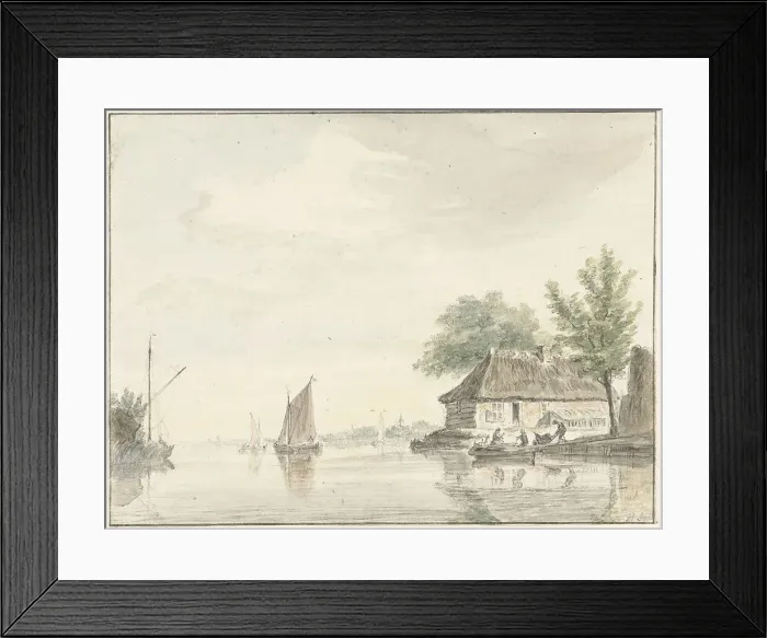 Framed Print : River landscape with sailing boats, 1733-1784. Creator: Hendrik Spilman Framed Print : River landscape with sailing boats, 1733-1784. Creator: Hendrik Spilman