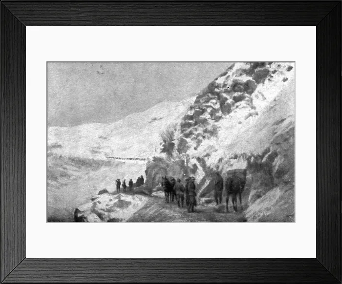 Framed Print : French success on the Italian front; Supply convoy between Monte Pallone... 1917. Creator: Unknown Framed Print : French success on the Italian front; Supply convoy between Monte Pallone... 1917. Creator: Unknown