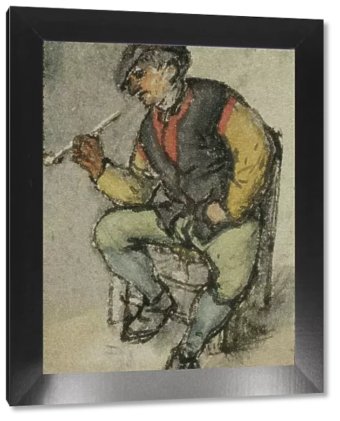Seated farmer smoking a pipe. Creator: Adriaen van Ostade