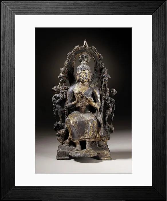 Framed Print : Buddha Shakyamuni or the Bodhisattva Maitreya, early 8th century. Creator: Unknown Framed Print : Buddha Shakyamuni or the Bodhisattva Maitreya, early 8th century. Creator: Unknown