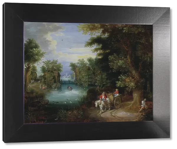 River Landscape with Peasants. Creator: Adriaen van Stalbemt