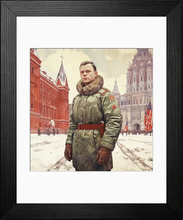 Framed Print : AI IMAGE - Portrait of Yuri Gagarin, 1960s, (2023). Creator: Heritage Images Framed Print : AI IMAGE - Portrait of Yuri Gagarin, 1960s, (2023). Creator: Heritage Images