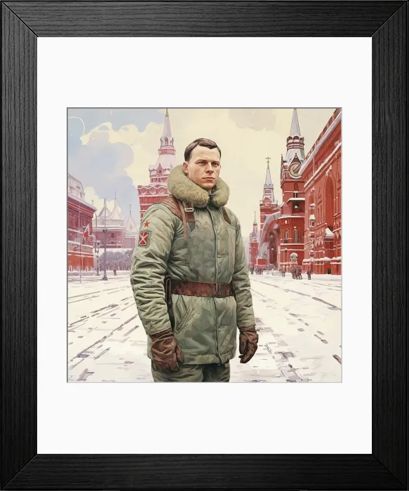 Framed Print : AI IMAGE - Portrait of Yuri Gagarin, 1960s, (2023). Creator: Heritage Images
