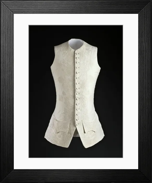 Framed Print : Man's waistcoat, possibly England, c.1760. Creator: Unknown Framed Print : Man's waistcoat, possibly England, c.1760. Creator: Unknown
