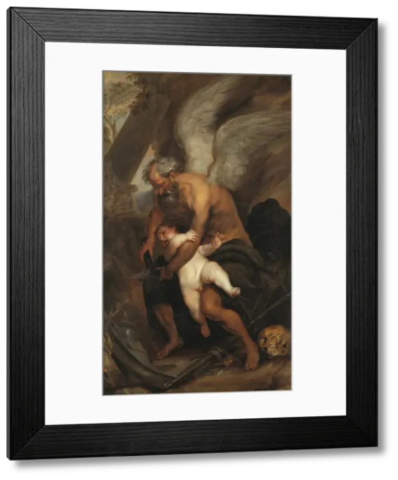 Framed Print : Chronos Clipping the Wings of Cupid, c.1640. Creator: Unknown Framed Print : Chronos Clipping the Wings of Cupid, c.1640. Creator: Unknown