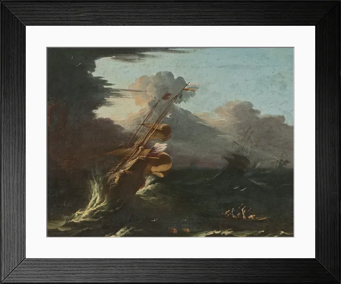 Framed Print : Ships in a Gale. Creator: Unknown Framed Print : Ships in a Gale. Creator: Unknown