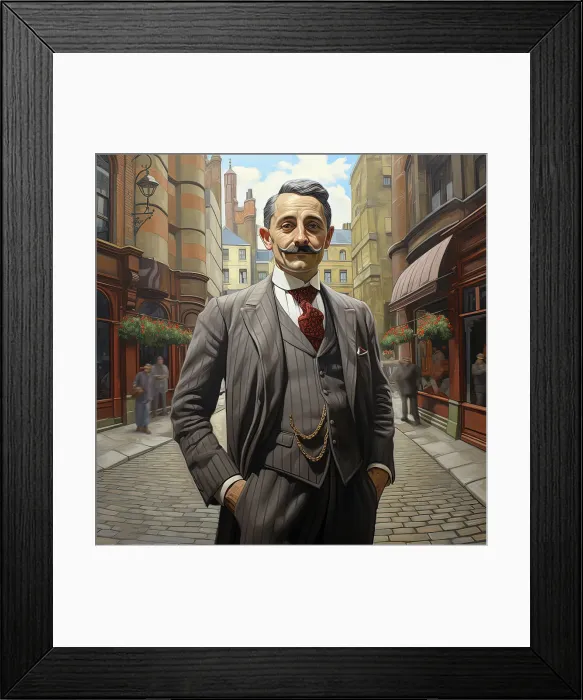 Framed Print : AI IMAGE - Portrait of Agatha Christie's Hercule Poirot, 2023. Creator: Heritage Images Framed Print : AI IMAGE - Portrait of Agatha Christie's Hercule Poirot, 2023. Creator: Heritage Images